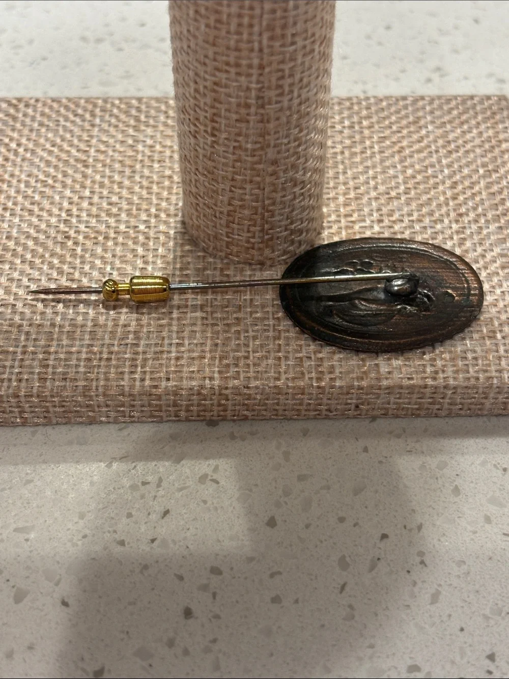 Antique Classical Intaglio Stick Pin | Victorian Mythological Goddess & Cherub